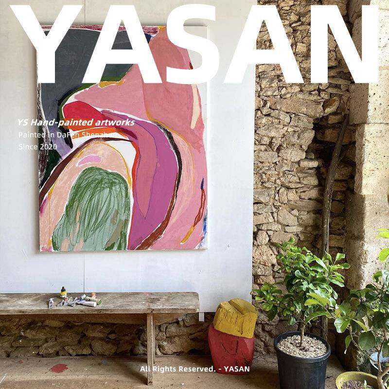 顺丰后现代客厅油画抽象玄关装饰画纯手工巨幅壁画肌理挂画