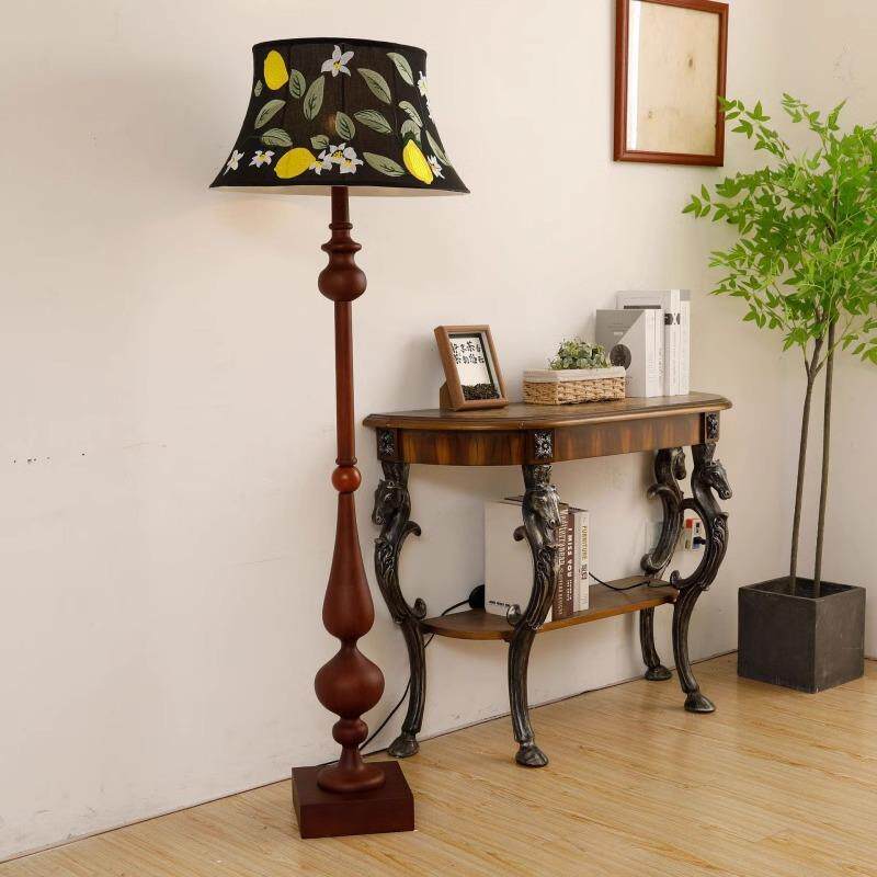 新款南洋法式中古落地灯客厅卧室美式新中式复古感立式台灯