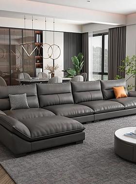 直家简用猫爪代简约贵妃沙发现皮轻奢排客厅小户型意式极92848科