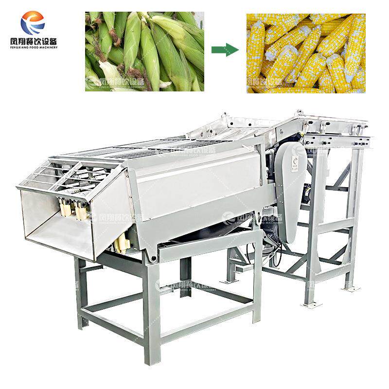 商用大型全自动鲜玉米剥皮机1吨鲜玉米粒加工解决方案