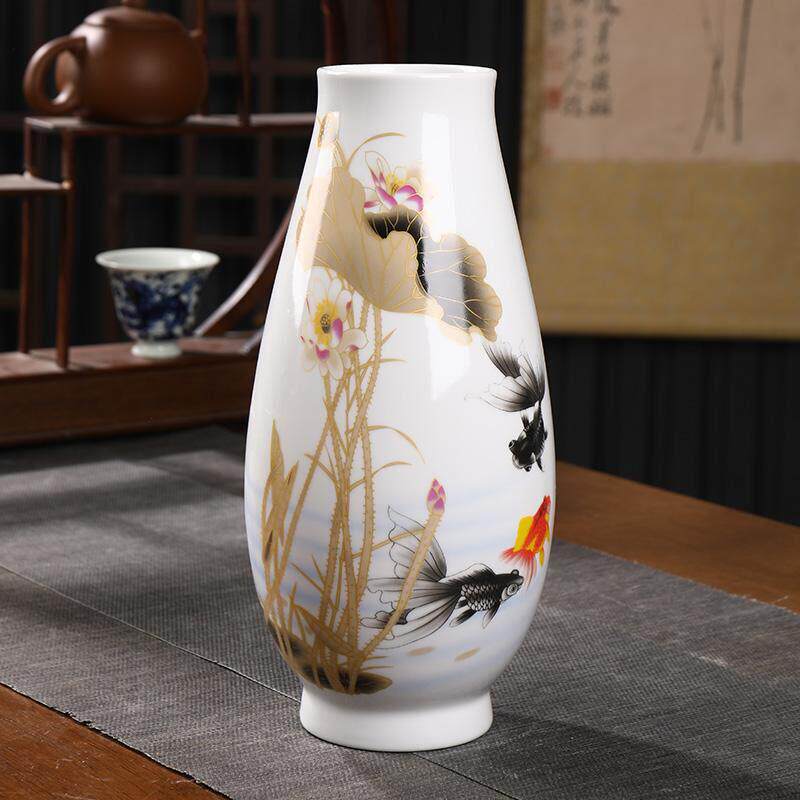 景德镇陶瓷器花瓶家居客厅电视柜装饰品公司摆件水培富贵竹瓷瓶子