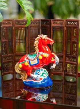 厂家直销生肖端国潮文创手工家居办室务送公礼ATD中高陶瓷马商摆