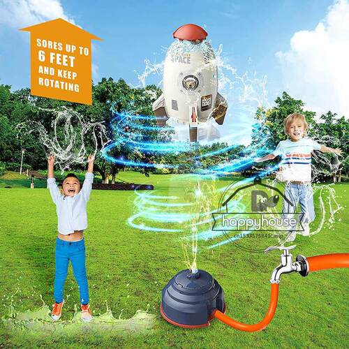 Rocket Launch Sprinkler Toys for Kids Outdoor Yard Water