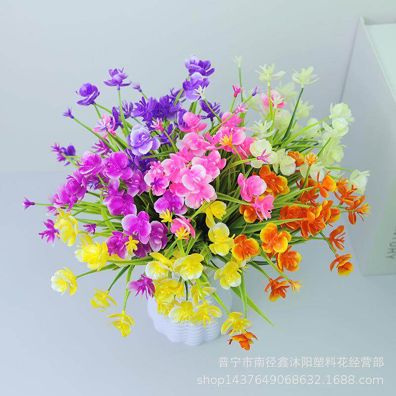 仿真塑料花装饰蝴蝶兰假花家居餐桌室内外摆设婚庆花槽插花绿植