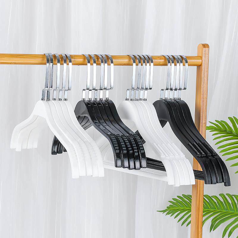 黑白夹板衣架专用服装店塑料防滑无痕衣挂黑白色男女装衣服店衣架