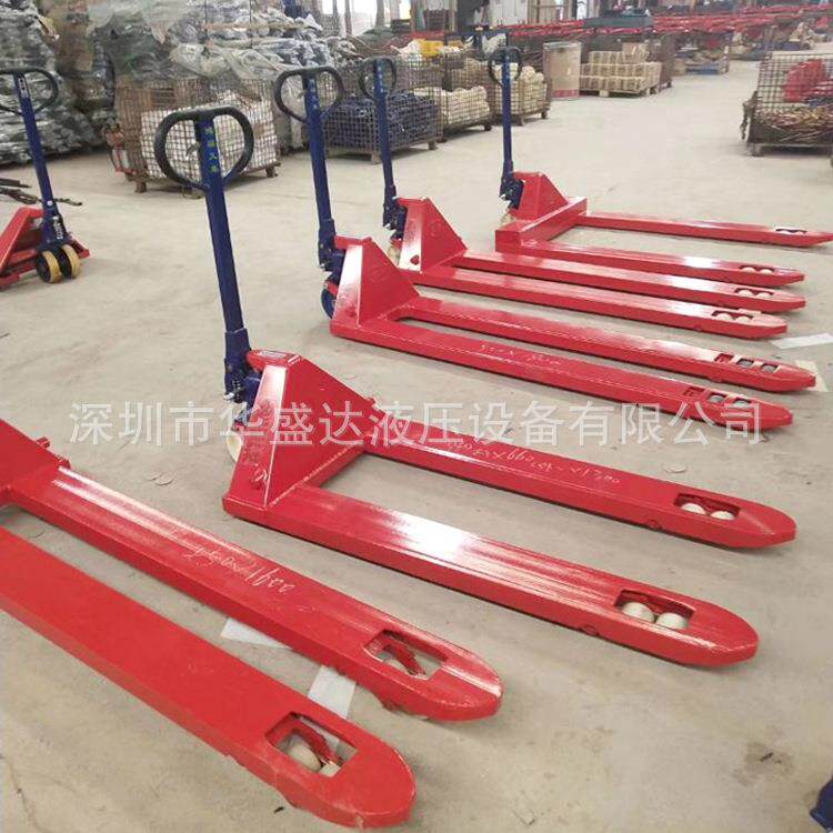 3吨4吨5吨鸿福手动叉车加长加宽液压搬运叉车 手拉托盘车地牛唧车