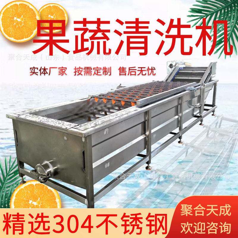 定制厂家果蔬气泡清洗水果蔬菜清洗设备全自动大型商用连续清洗机