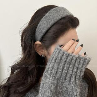 秋冬羊毛呢宽边发箍女压发洗脸发卡高级感时尚洋气高颅顶头箍发饰