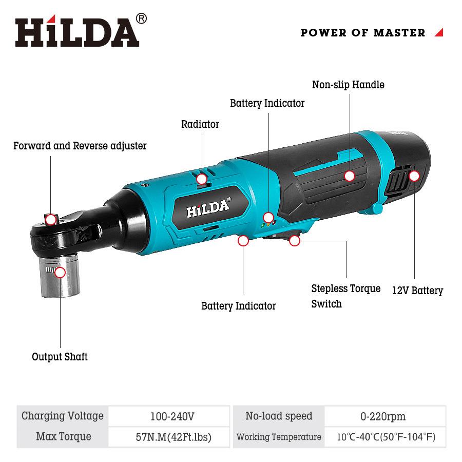 12V 锂电棘轮扳手角向充式冲击电动扳手工具家用扳手配件组合套装