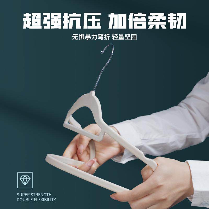 2025新款肩无痕植绒衣架家用挂衣干湿两用防滑衣柜衣架整理师专用