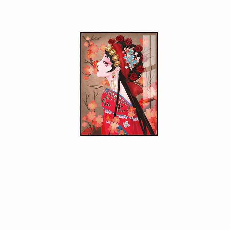 京剧花旦脸谱装饰画重庆火锅店川菜馆墙面挂画中国风国潮人物壁画