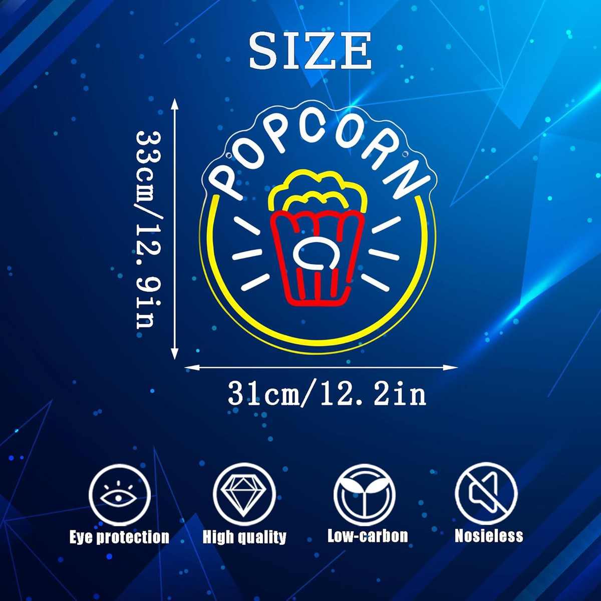 霓虹灯爆米花装饰举牌灯牌发光造型灯游戏厅酒吧派对节日装饰