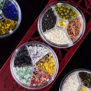 五方五佛盘平衡水晶碎石五谷丰登盘净化供奉随身护岁盘礼盒装