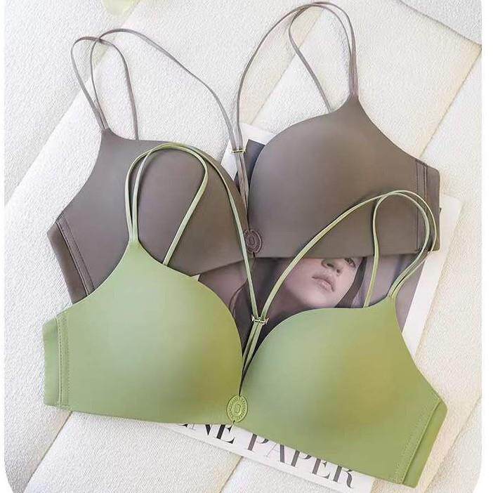 MY新品薄杯光面少女无痕美背前扣内衣女无钢圈小胸聚拢胸罩罩