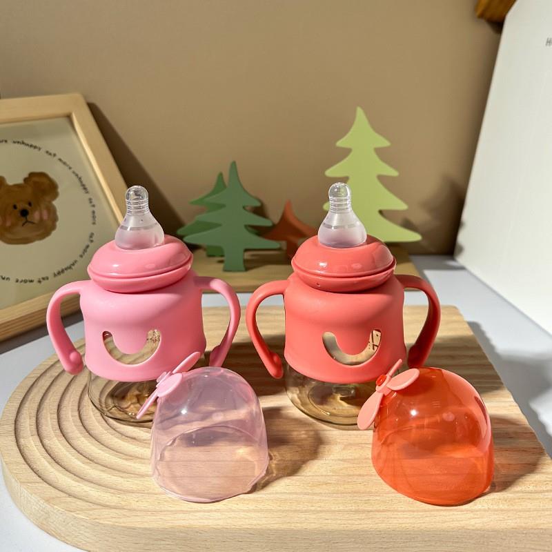 宝宝PP带手柄标准口径奶瓶防摔胀气儿童新生婴儿母乳实感160ml