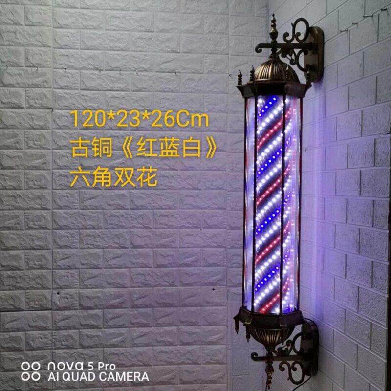 美发转灯复古防水挂壁旋转美容美发店新款发廊理发店LED挂墙灯箱
