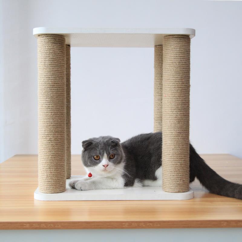 高档小Q家 猫爬剑麻凳子吊床猫家实木猫抓板居架磨爪器猫人共用家