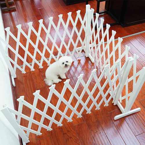 拦狗实木伸缩栅栏带脚护栏立柱围栏阳台网格爬藤花架户外庭院篱笆