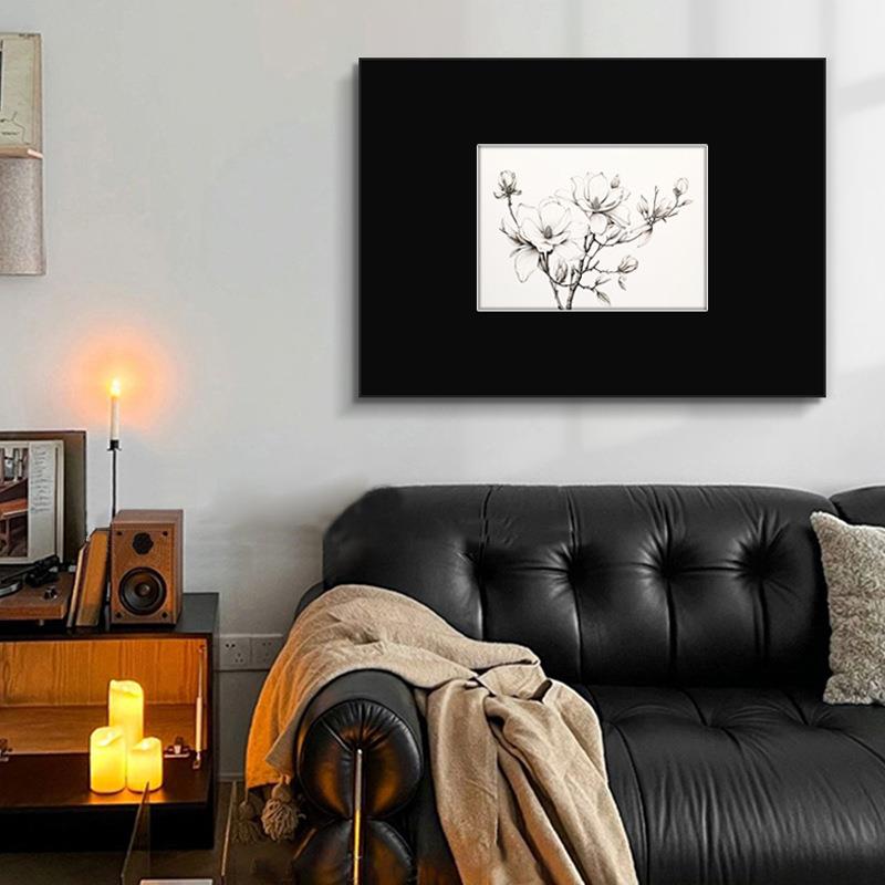 描绘北欧复古风客厅装饰画小众艺术玄关法式中古风挂画书房壁画