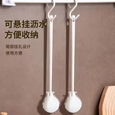 Long-handled silicone 90° angled brush for thorough, no-dea