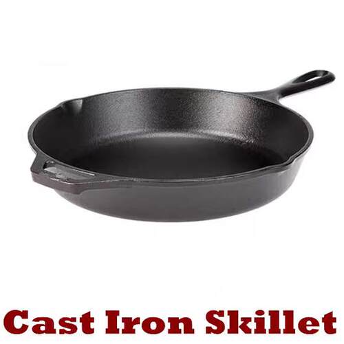 Cast Iron Skillet Frying Pan Use in the Oven on Stove Grill