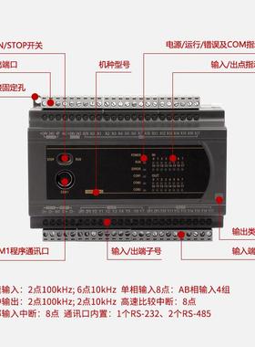 国产PLC编程制器兼容DVPS台达200314T 200R E2 16 24 32控 40 6可