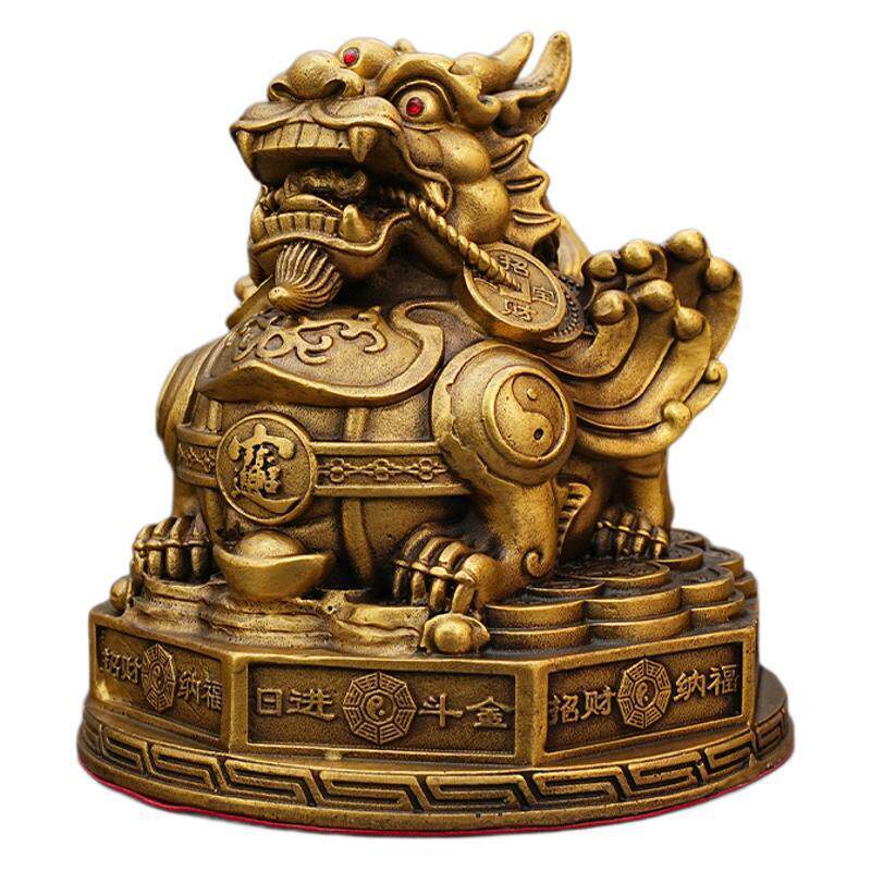 铜八卦貔貅怪兽貔貅铜麒麟办公室居家客厅玄关摆件公司开业礼品