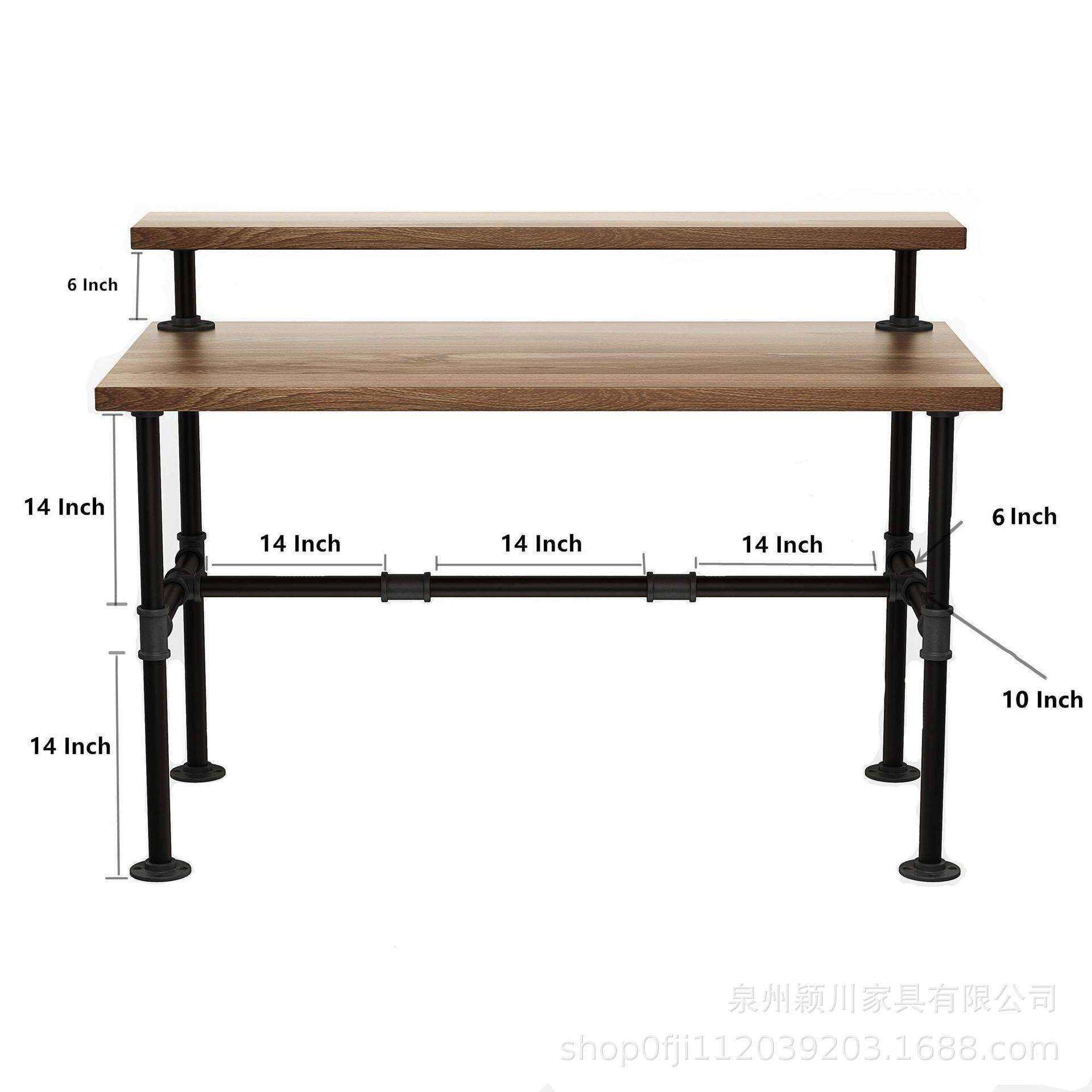 跨境金属工业风管道书桌支撑架办公桌支撑架复古铁艺桌腿支撑架