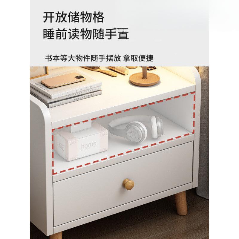 床NTJ头柜简约室现腿代实木储物柜小型简易卧家新款中用古风储物