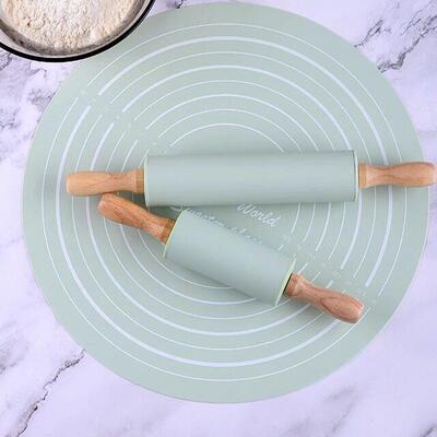 Wooden rolling pin Beech print rolling pin embossed rolling