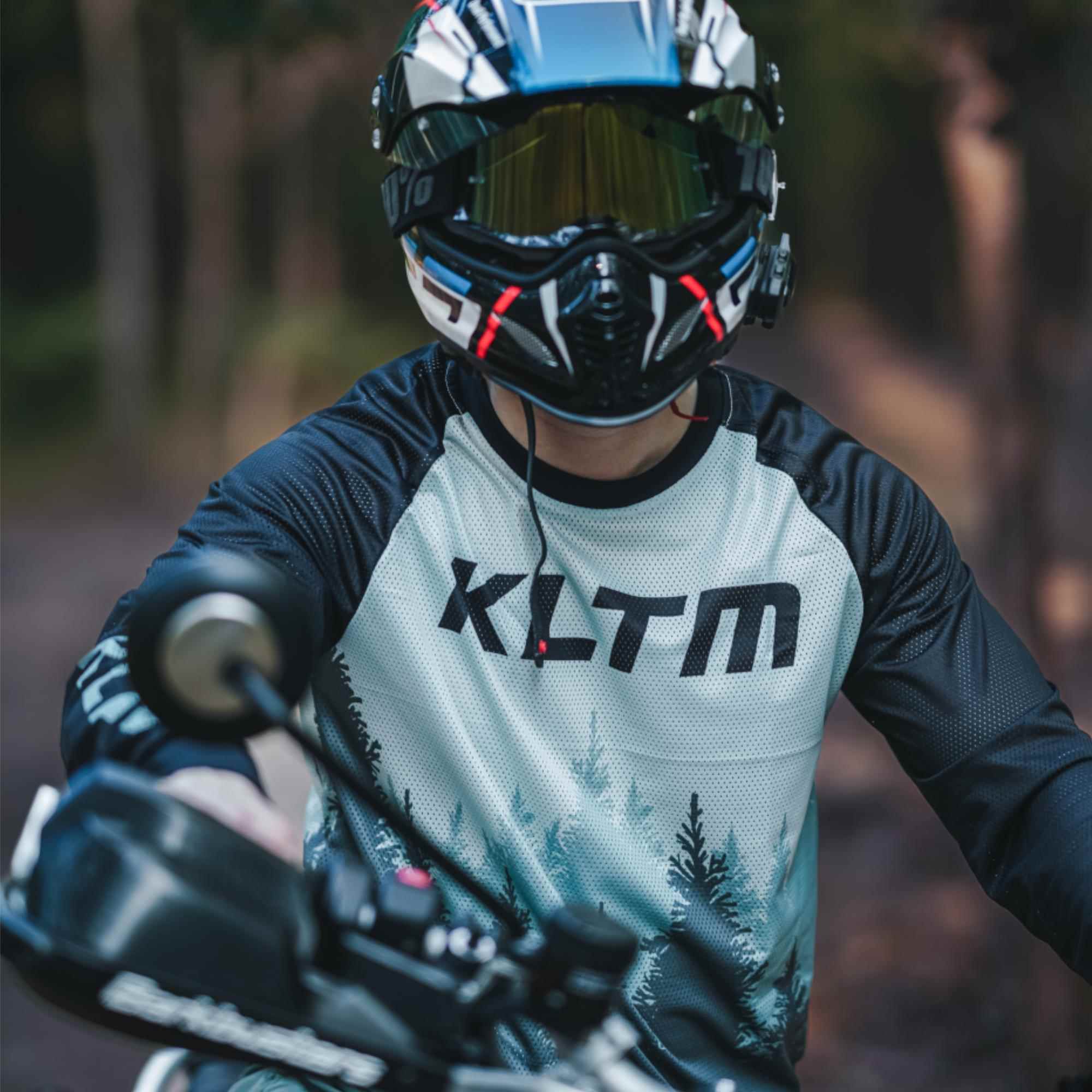 KLTM夏季越野摩托车骑行服森林山地骑行速降服长袖网眼透气速干衣