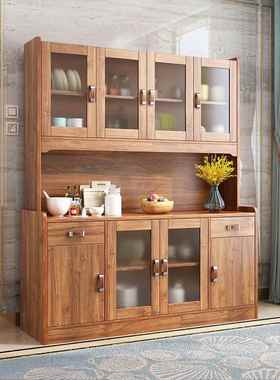 ?餐边柜柜到顶靠客厅高柜子置墙物柜储物柜实木F75678J9色厨酒碗