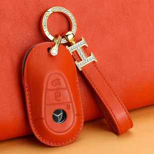 适用23款 奔驰GLC300L钥匙套真皮E300L女C260L壳S400扣GLC260L车钥