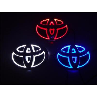 适用于5D丰田车标灯改装发光卡罗拉雷凌凯美瑞汉兰达前后尾标贴