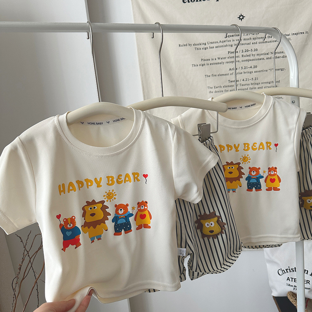 儿童短袖套装夏季新款男童衣服透气休闲宝宝短裤童套装