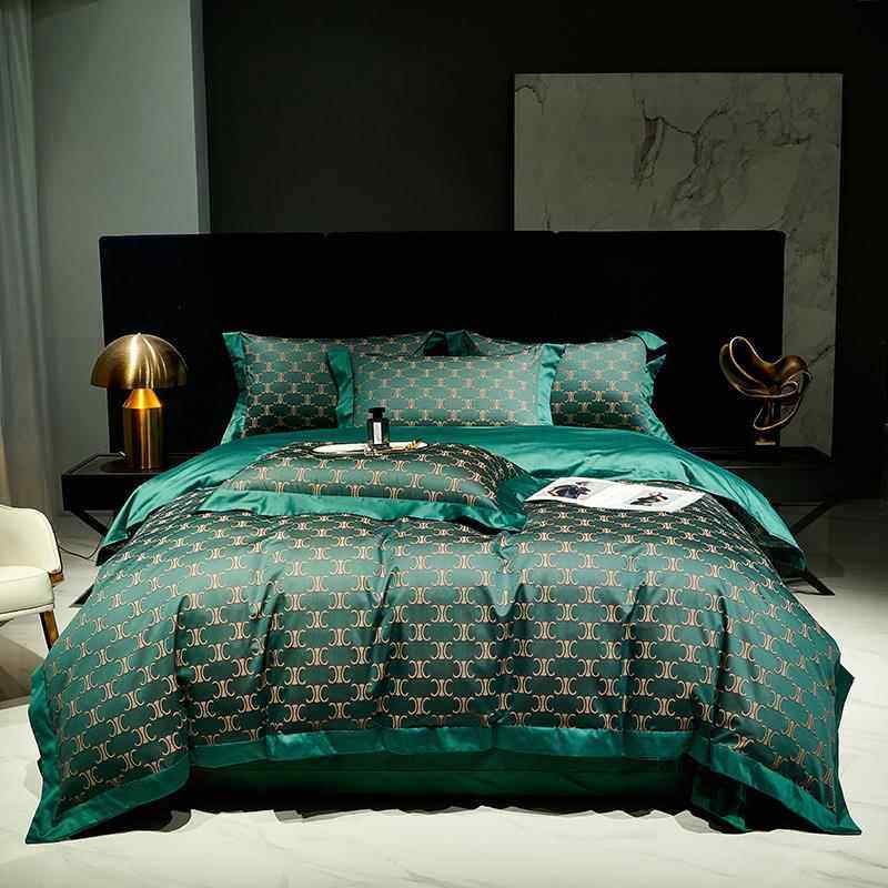 高档140床奢华提花埃及棉支四件套出口欧美棉全棉贡缎床上纯用品