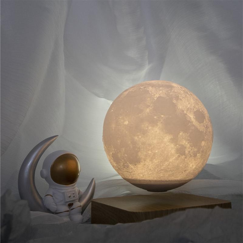 磁浮月球灯3D打印月亮床头星球灯卧室摆件创意星空灯悬浮台灯
