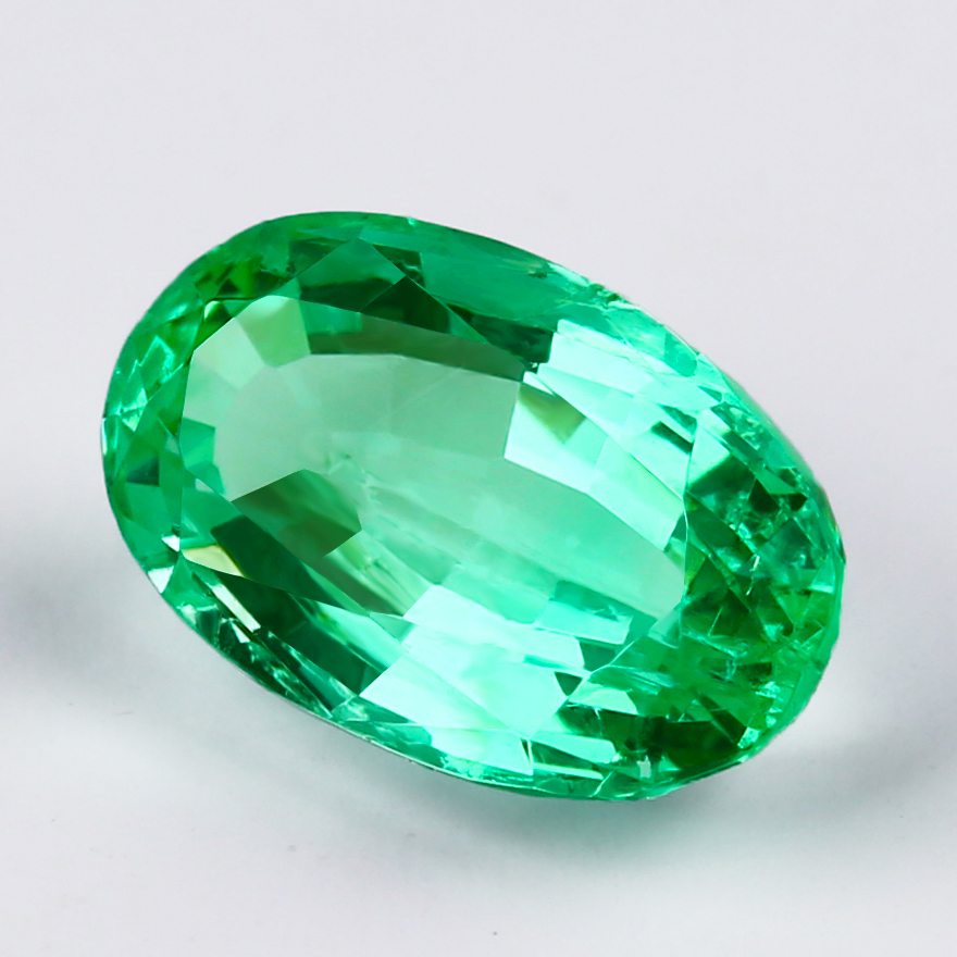 3.95ct【NGSTC】玻璃体罕见纯净翠阳绿阿富汗天然祖母绿戒面裸石