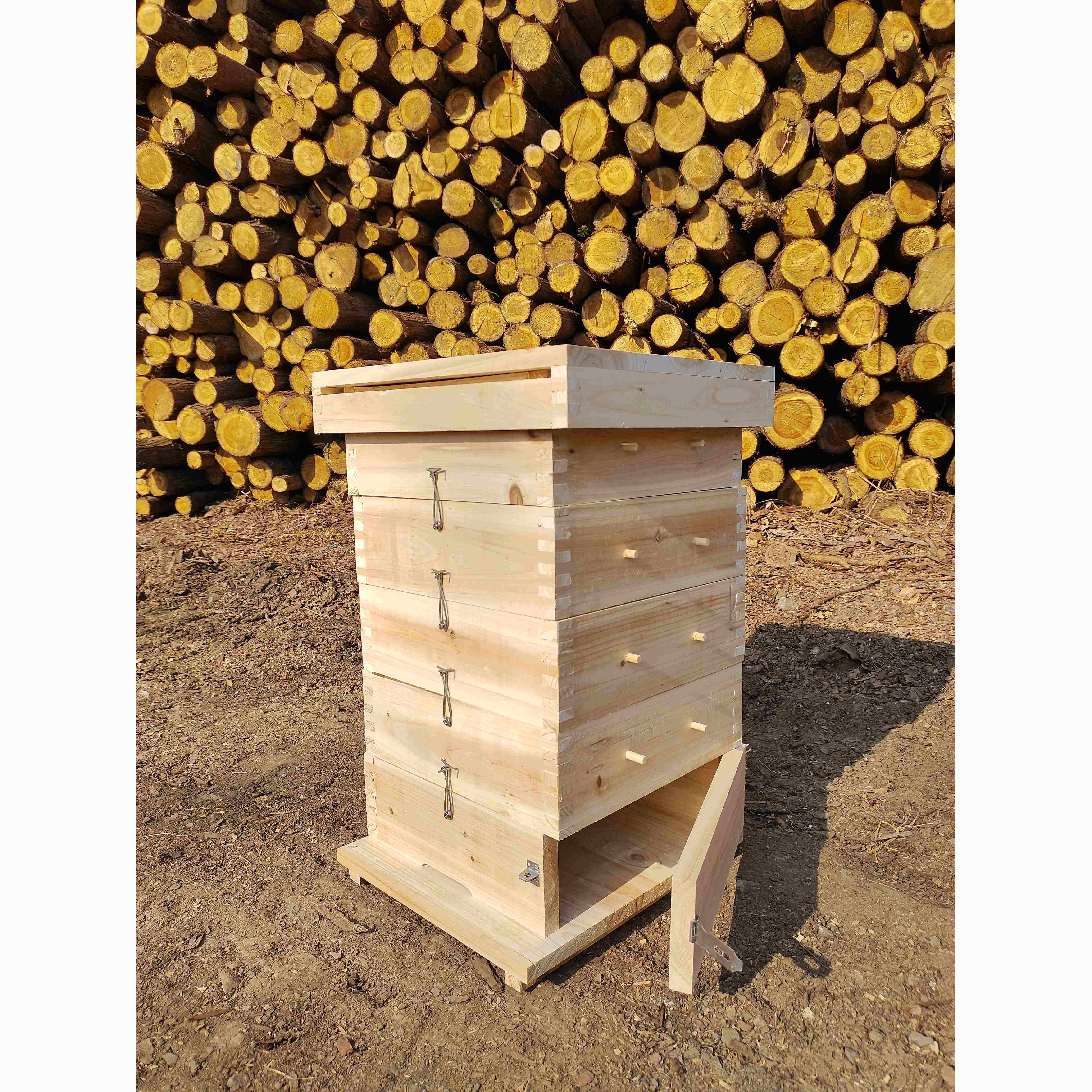 格子箱中蜂蜂箱全套杉木土养蜜蜂工具五层方格子诱蜂箱