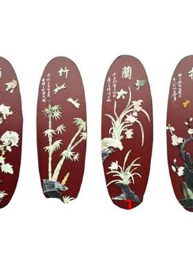屏玉梅兰竹菊画石玉批发装饰玉画滑厂家四扇大量