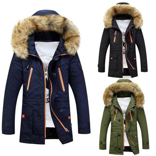 Men's and women's cotton jackets with long collars, down