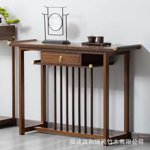 厂家新中式玄关桌实木禅意玄关供桌客厅长条案端景台玄关柜子
