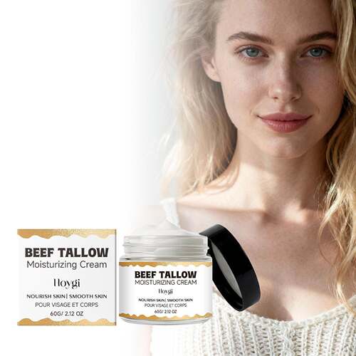 HOYGI Beef Tallow Moisturizing Cream hydrates without sticki