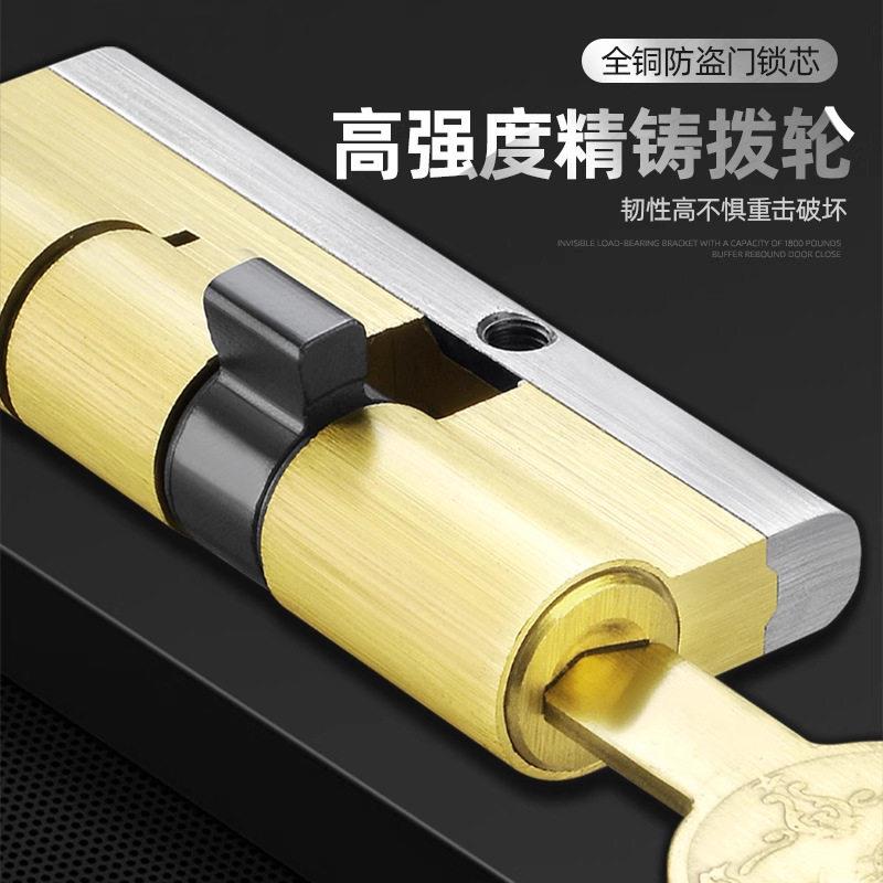 防盗门超C叶片锁芯C级全铜锁芯庭院门别墅门铜家用通用型锁芯图片