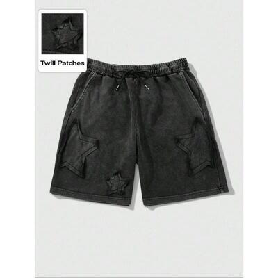 Star Print Drawstring Waist Shorts Loose Casual Comfy