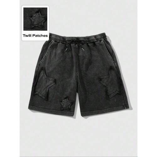 Star Print Drawstring Waist Shorts Loose Casual Comfy