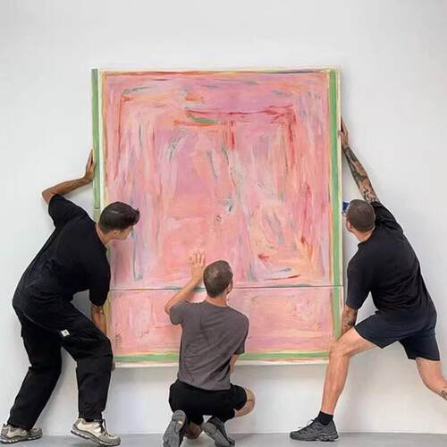 现代简约北欧轻奢ins粉色抽象画客厅餐厅卧室挂画小众设计治愈系
