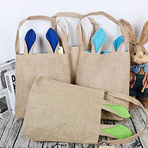 Promotional Easter Egg Bag Jute Burlap Wall Hanging Basket f