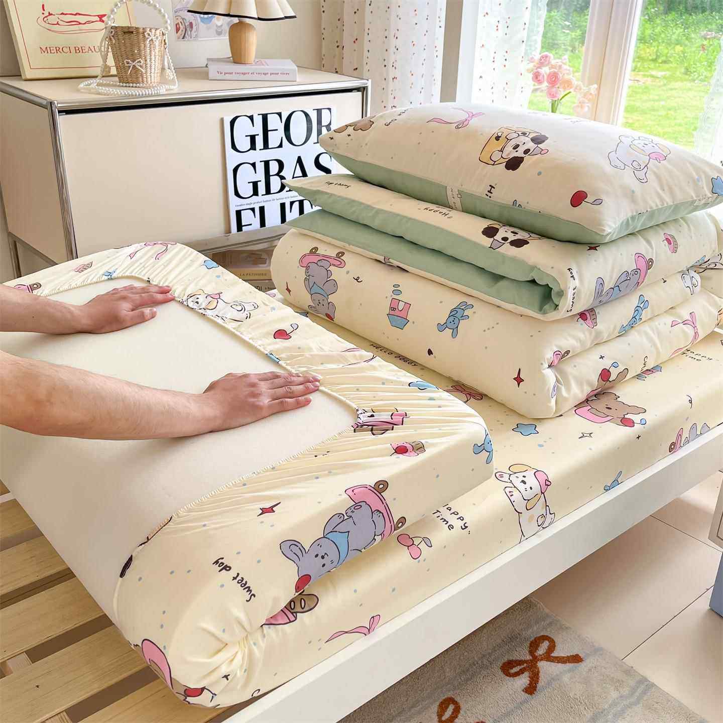 纯棉学生宿舍三件套开学季寝室单人床上用品全棉床单被套学校床品