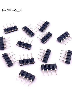 厂家批发2.54mm间距1*4P圆孔排母LED专用连接器RGB灯条连接器4p母